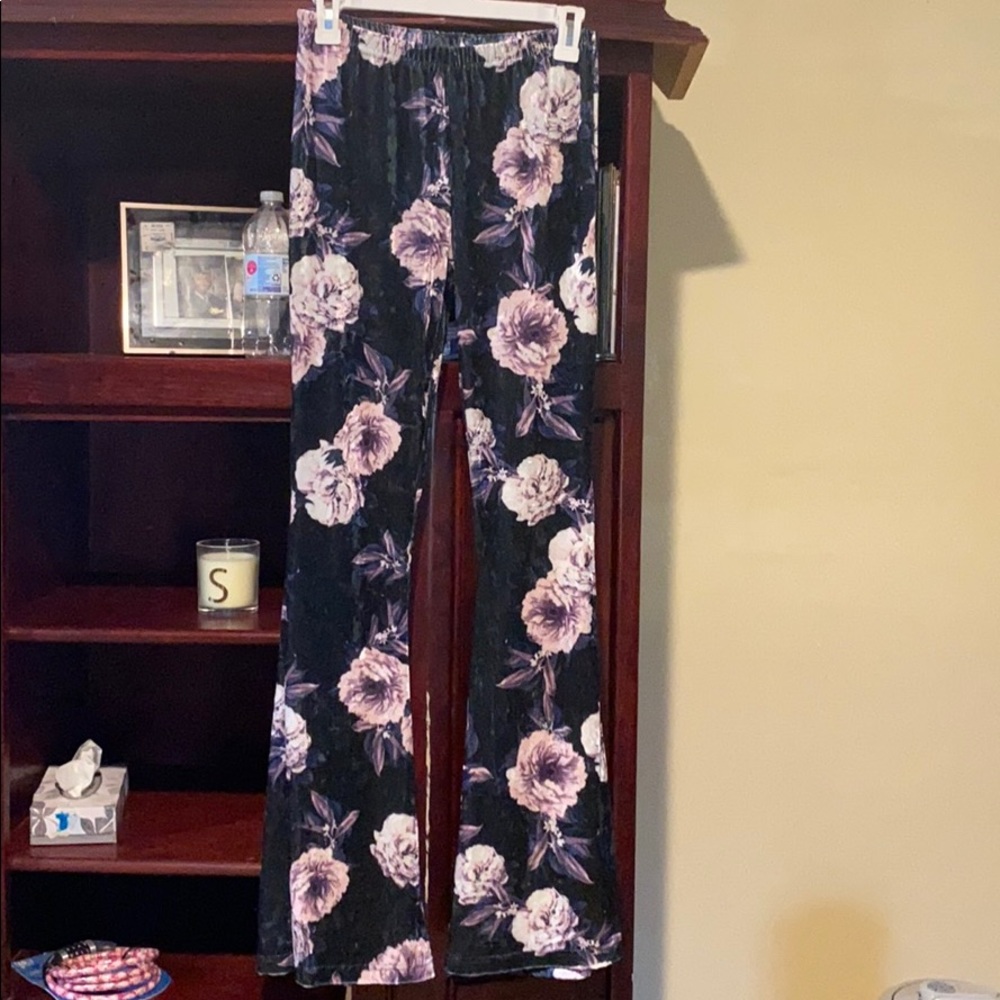 Charlotte Russe velvet flare bottoms